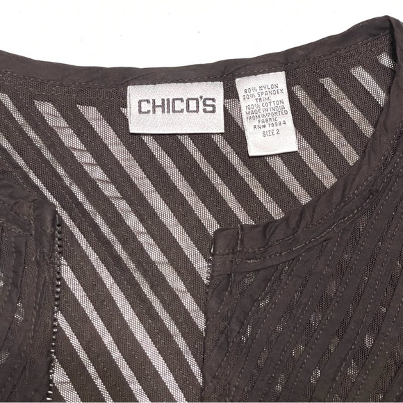 Chico's Woman Brown Lace Full Zip Lightweight Formal Jacket Size 2 - Picture 8 of 14